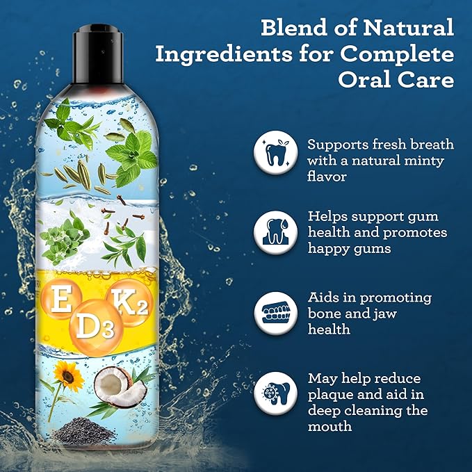GuruNanda Advanced Oil Pulling with Tongue Scraper Gums(8 Fl
