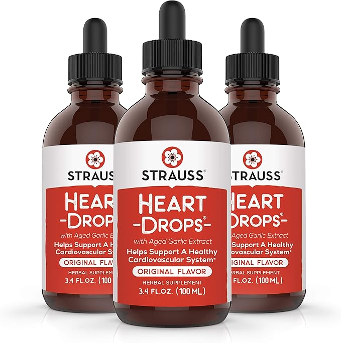 Strauss Naturals Heartdrops, Herbal Heart Supplements 3.4 fl