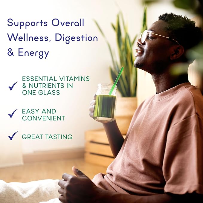 Zena Greens Organic SuperGreens Powder 30 Day 70+ Superfood 3G Fiber 0 Sugar
