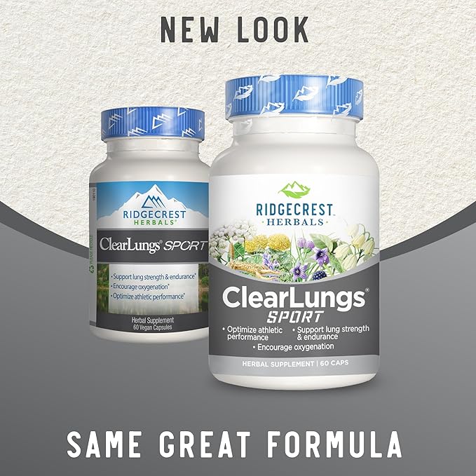 Ridgecrest Herbals ClearLungs Sport, Oxygen Intake (60 Vegan 30 Serv)