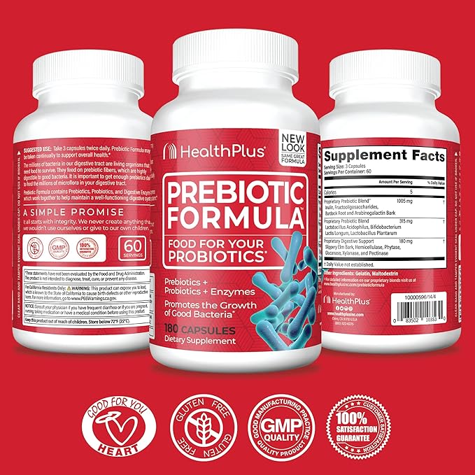 Health Plus Prebiotic Formula (180 Capsules, 60 Servings)