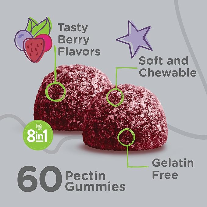 Kids Multivitamin Gummies with Probiotics 8-1 Kids D3, B12, B12, B6, B6, Zinc,