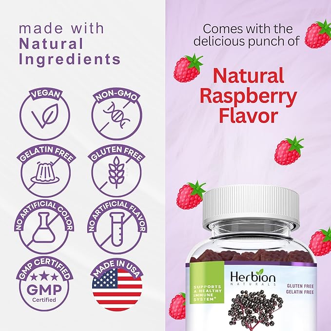 Herbion Naturals Elderberry Gummies with Vitamin 60 Count