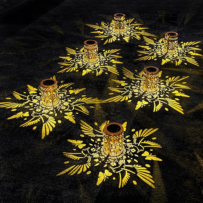 Solar Lanterns Outdoor Waterproof Hummingbird Garden Decor Birthday Gifts for Women Mom Grandma Hanging Solar Lights Lantern Metal Decoration Outside for Yard, Patio, Backyard, Porch