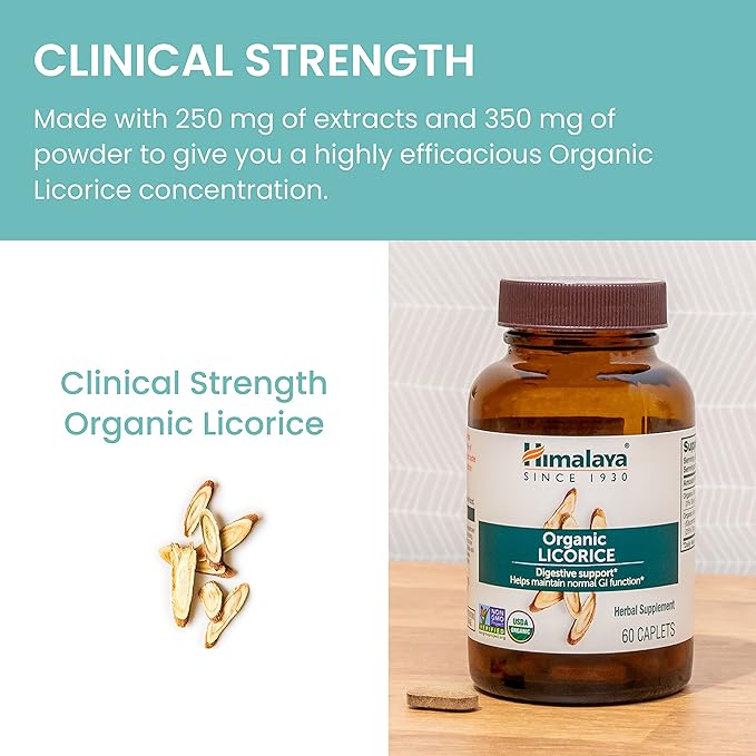 Himalaya Organic Licorice Root Herbal Supplement, 60 Plant-Based