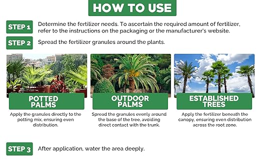 8-4-8 Professional Palm Tree Fertilizer Plant Food; for Indoor Potted Plants and Outdoor Landscape Palm Trees; Quick-Release Nitrogen Fertilizer and Continuous Feeding (1/2 Quart)
