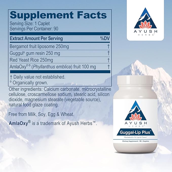 Ayush Herbs Guggal-Lip Plus, Advanced Ayurvedic 90 Vegetarian