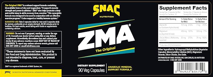 SNAC ZMA The Original Recovery & B6 (90 (90 Veggie
