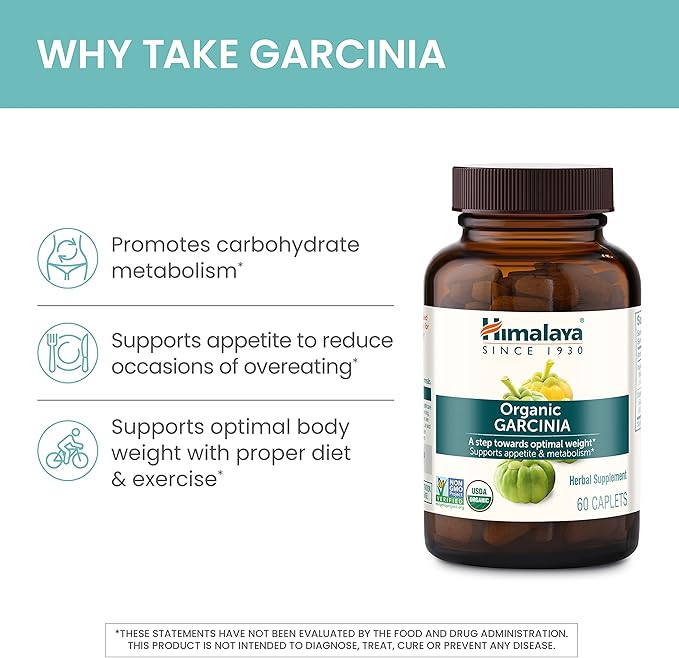 Himalaya Organic Garcinia Cambogia Herbal Supplement, 600 mg, 60 Plant-Based 2 Pack