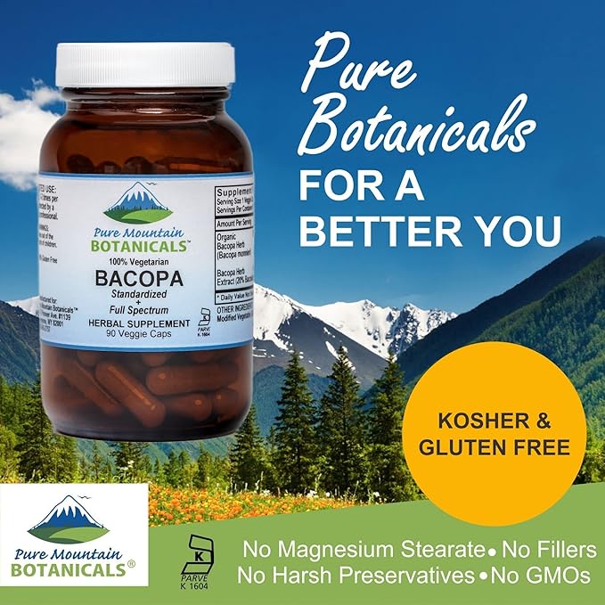 Pure Mountain Botanicals Bacopa Monnieri Capsules