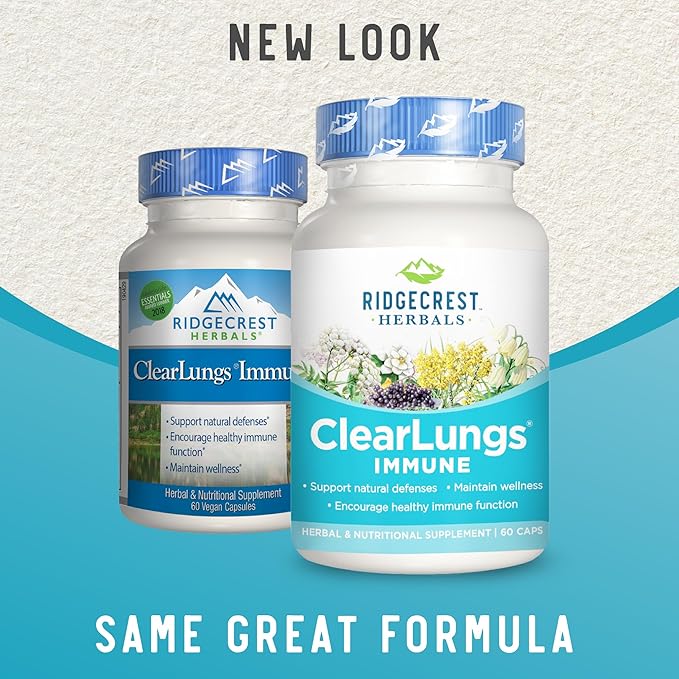 RidgeCrest Herbals ClearLungs Immune, Lung Support (60 Caps, 30 Serv)