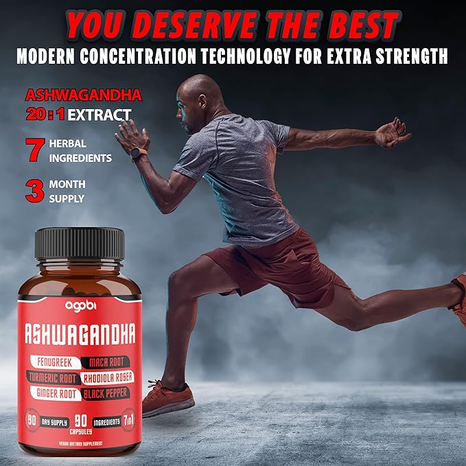 Ashwagandha Extract Capsules 8050mg 7 Herbs 90 Caps 3 Months
