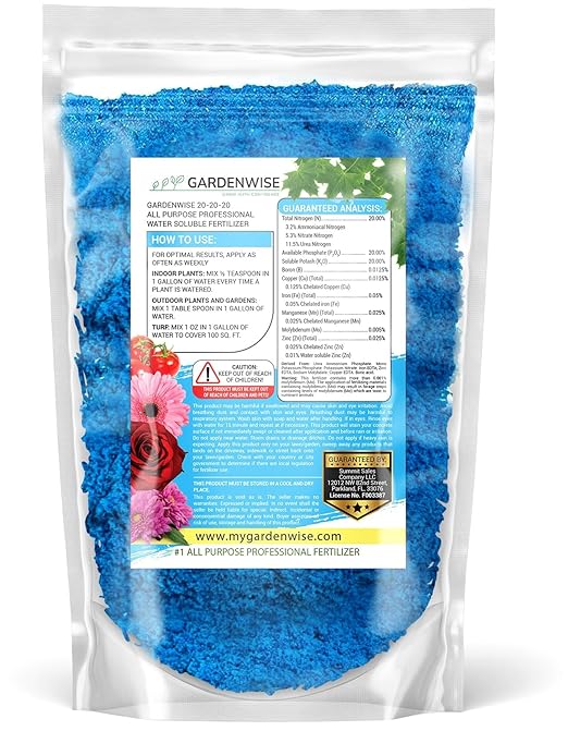 20-20-20 Water-Soluble Fertilizer β Powder for Liquid Plant Food for Indoor & Outdoor Plants, Orchids, Vegetables, Lawns, Flowers β 20 20 20 Fertilizer 1 Quart (2 lbs)