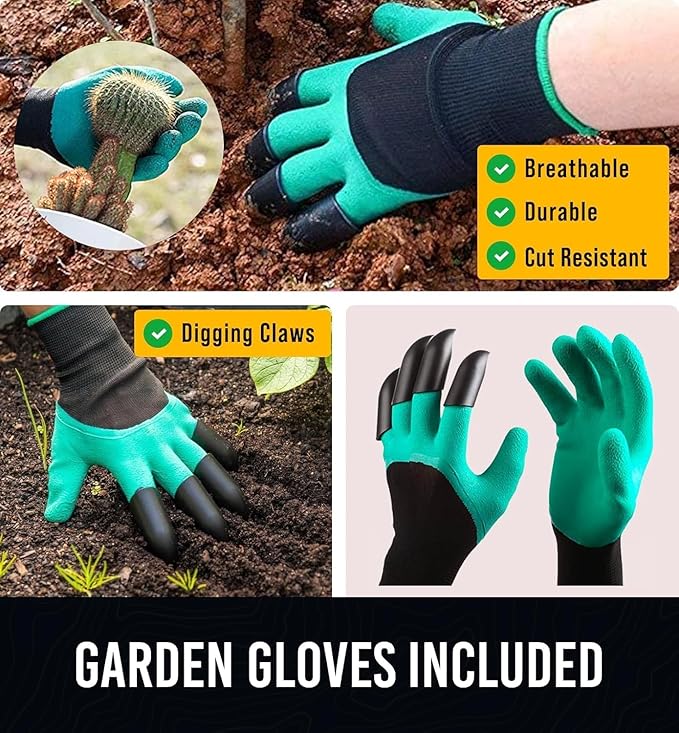 Heavy Duty Garden Tools 22 Pieces Floral Set - Rust Proof, Non-Slip, Durable Gardening Supplies - Ergonomic Gardening Hand Tools - Ideal Gardening Gifts for Women