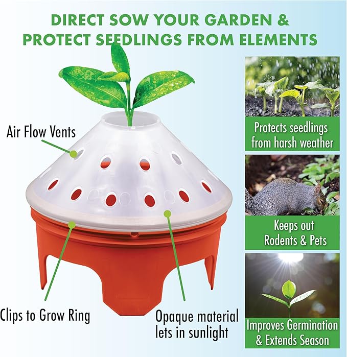 Kids Outdoor Pumpkin Garden Kit - Complete Kit for Growing Your Own Pumpkins from Seeds with Grow Rings and Greenhouse Germination Domes, Non-GMO Seeds, BPA-Free
