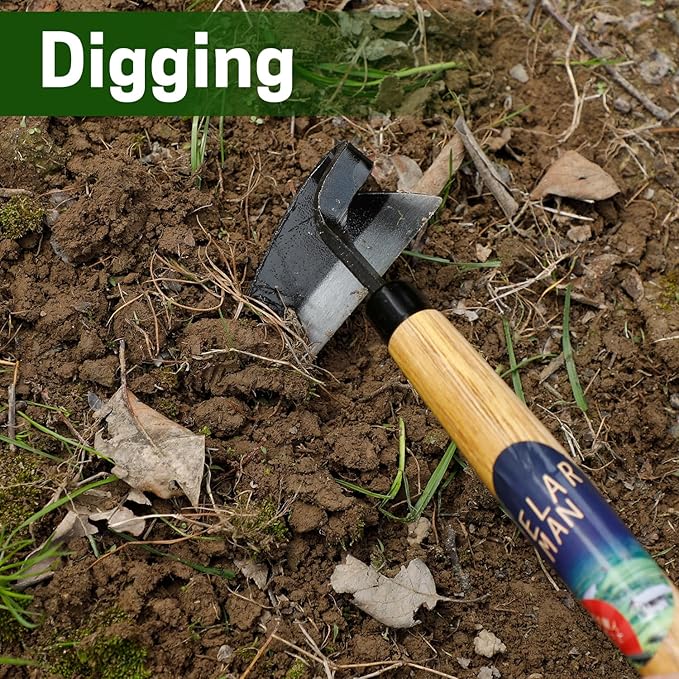 Japanese-Style Weeding Sickle/Hand Hoe, Sickle Garden Hand Weeder Tool with All Steel Blade for Cutting Grass, Digging, Soil loosening