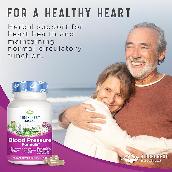RidgeCrest Herbals Blood Pressure Herbal Formula, 12 Herbs, (120 Count)
