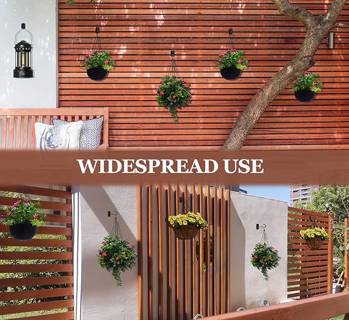 6in Hanging Plant Hooks,2Pack Ceiling Hooks for Plants,Lights,Planters,Lanterns,Hanging Bird Feeders,Wind Chimes,Indoor&Outdoor Decoration Wall Hooks Black