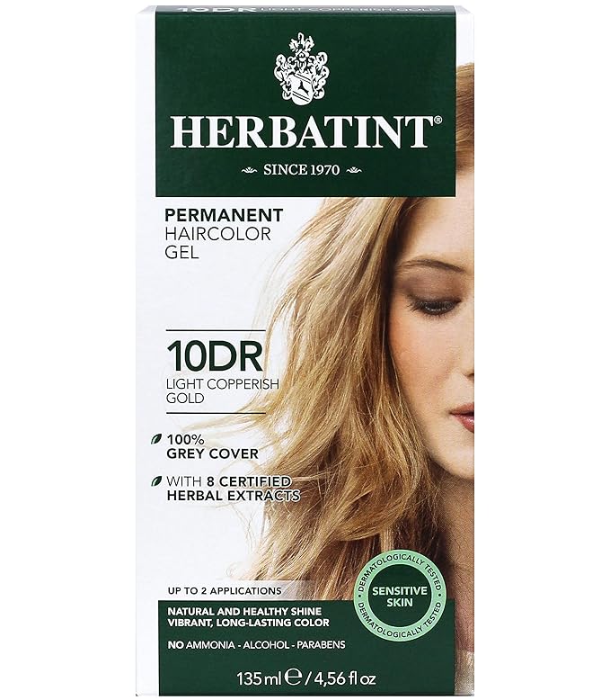 Herbatint Permanent Haircolor Gel, 10DR Light 100% Grey 4.56 oz