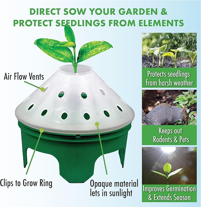 Kids Outdoor Cucumber Garden Kit - Complete Kit for Growing Your Own Cucumbers from Seeds with Grow Rings and Greenhouse Germination Domes, Non-GMO Seeds, BPA-Free