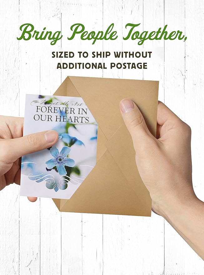 American Meadows Wildflower Seed Packets Forever in Our Hearts Memorial Favors (Pack of 20) - Forget-me-Not Seed Mix, Favors for Funerals, Wakes, Viewings, Visitations, Memorial Services