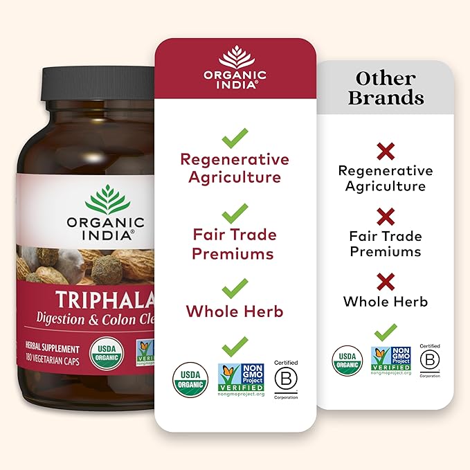 Organic India Triphala Capsules Organic 180 Capsules