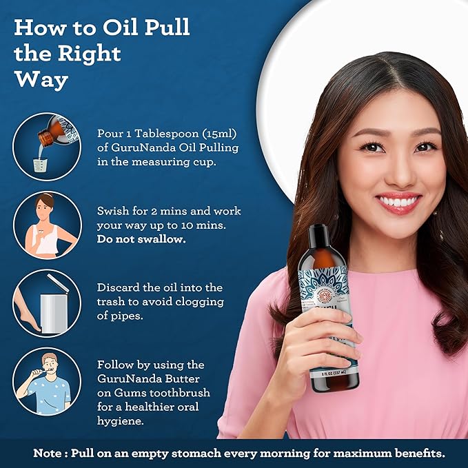 GuruNanda Advanced Oil Pulling with Tongue (3x8 Fl