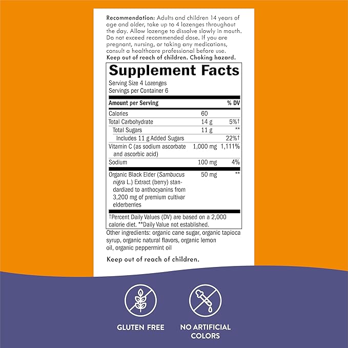 Nature’s Way Sambucus Elderberry Lozenges, 1000 24 Count