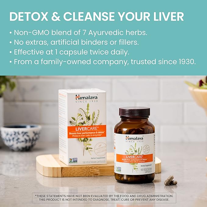 Himalaya LiverCare Herbal Supplement, Liver Cleanse 375 mg, 180 Capsules, 2 Pack, 180 Day
