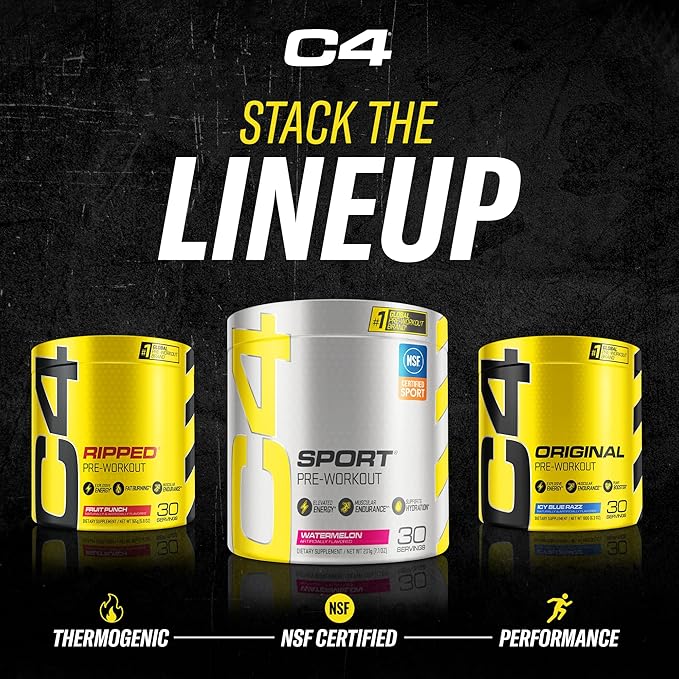 Cellucor C4 Original Pre Workout Powder Frozen Bombsicle Sugar Free Preworkout Energy for Men & Women 150mg Caffeine + Beta Alanine + Creatine - 30 Servings (Packaging May Vary)