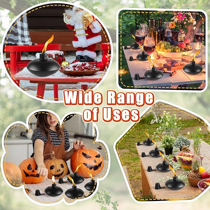 ZSZMFH 4 Pack Metal Table Top Torches,18 oz Citronella Torches for Outside, Refillable Citronella Flame Light Torch with Wicks and Covers, Landscape Lanterns Torches for Party, Garden Decor,DIY