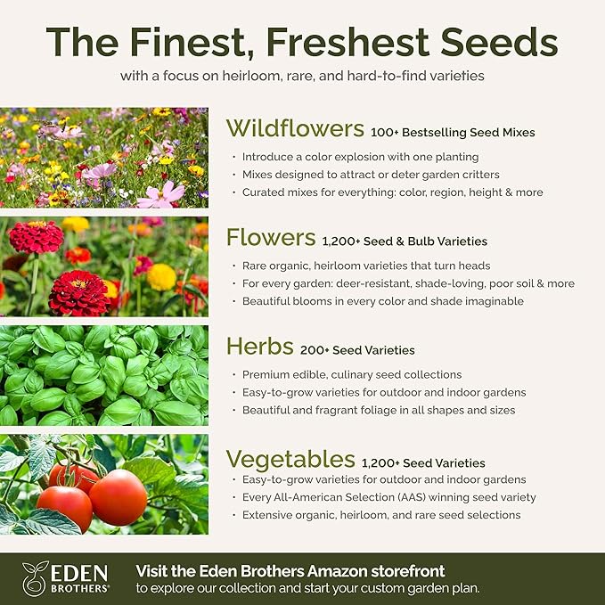 Eden Brothers All Annual Wildflower Mixed Seeds for Planting, 10 lb, 4,800,000+ Seeds Including Sunflower, Indian Blanket | Attracts Pollinators, Plant in Spring, Zones 3, 4, 5, 6, 7, 8, 9, 10