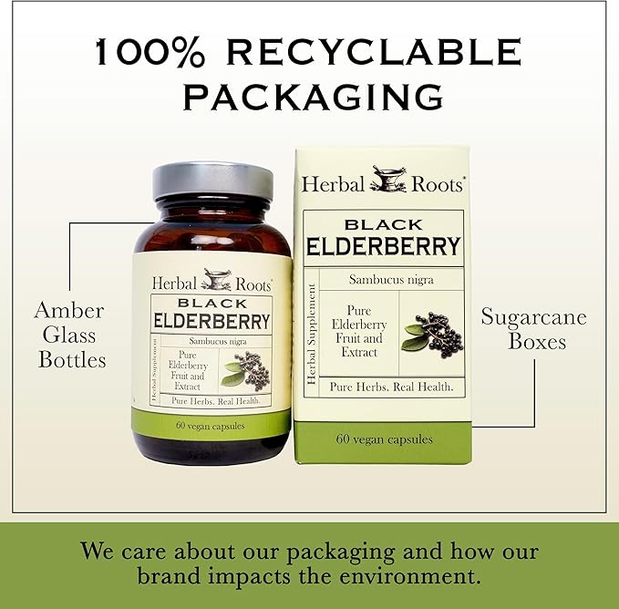 Herbal Roots Black Elderberry Capsules 4,300mg |