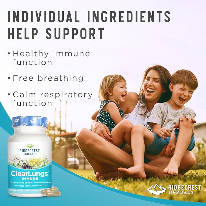 RidgeCrest Herbals ClearLungs Immune, Lung Support (60 Caps, 30 Serv)