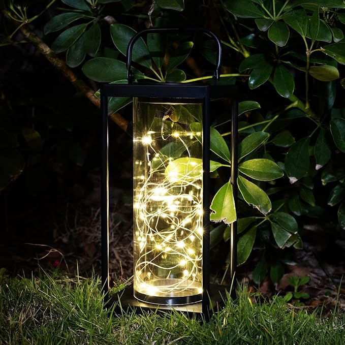 Solar Lanterns Outdoor Hanging - Solar Table Lights Waterproof Landscape Lights - Fairy Lights with 36 Warm White LED Designs for Outdoor Tabletop Patio Garden Yard and Pathway Decoration(1 Pack)