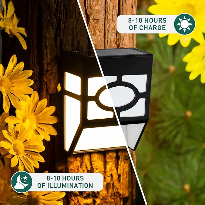 SOLPEX 16 Pack Solar Deck Lights Outdoor, Solar Fence Lights,2 Modes Christmas Garden Decoration Lights,RBG/Warm White LED Decorative Lighting for Garden,Yard,Post,Path&Driveway