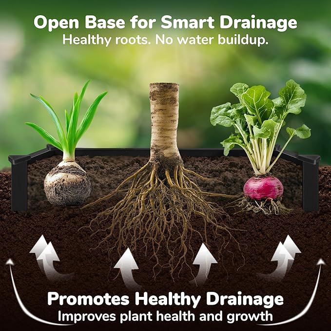 Raised Garden Bed - 2x4 ft Planter Box - Black HDPE - No Tools Needed - DIY Kit for Urban Gardening, Flowers, Herbs & Vegetables - Made in The USA