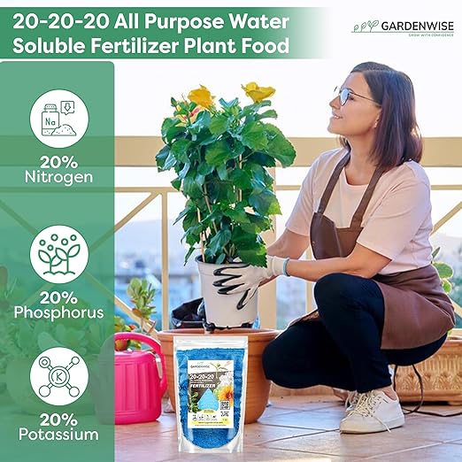 20-20-20 Water-Soluble Fertilizer β Powder for Liquid Plant Food for Indoor & Outdoor Plants, Orchids, Vegetables, Lawns, Flowers β 20 20 20 Fertilizer (20 QUARTS)