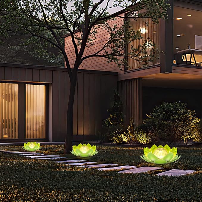 Solar Lights Outdoor, Garden Decor, Cracked Globe Glass, Waterproof Metal Solar Garden Light for Pathway, Patio, Lawn, Yard, Ground