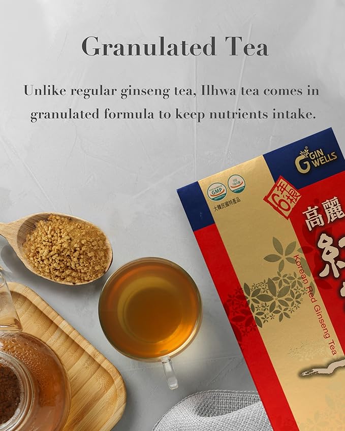 ILHWA Korean Red Ginseng Tea (300g, 0.11oz X 100 sachets) 6 Years Rg1+Rb1+Rg3