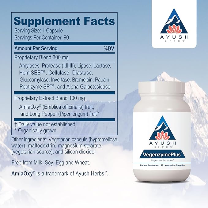 Ayush Herbs Vegenzyme Plus, Plant Based 90 Vegetarian