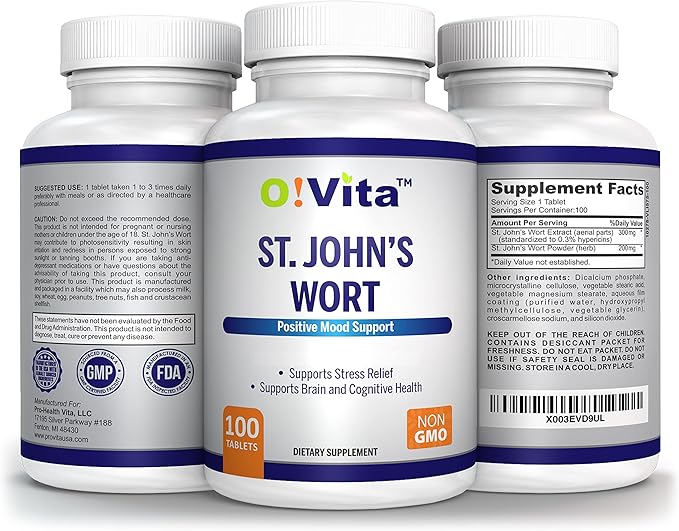 St. John's Wort 500mg (Tablets), Herbal 100 Days