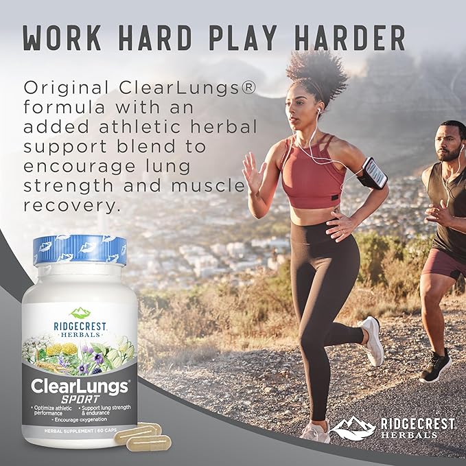 Ridgecrest Herbals ClearLungs Sport, Oxygen Intake (60 Vegan 30 Serv)