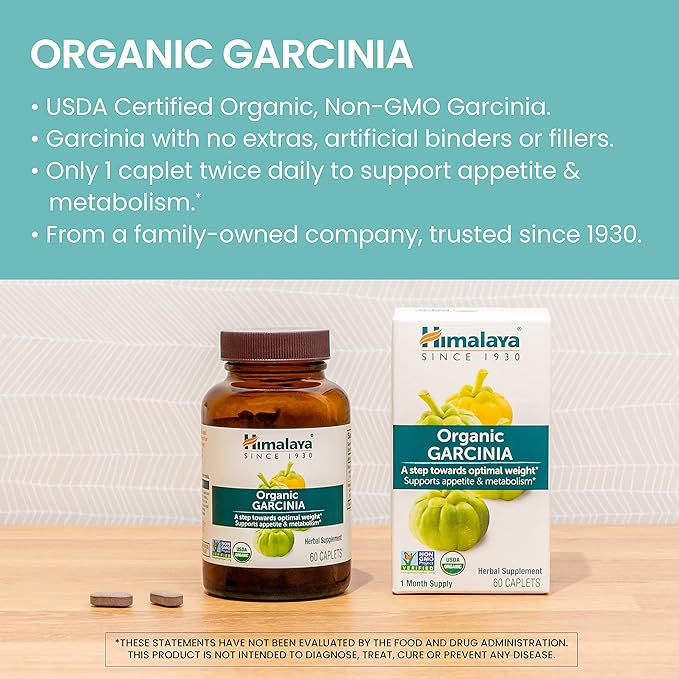 Himalaya Organic Garcinia Cambogia Herbal Supplement, 600 mg, 60 Plant-Based 2 Pack