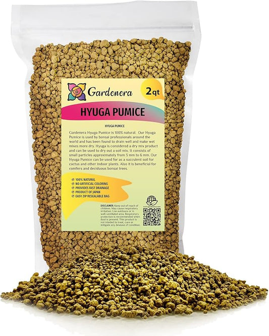 Japanese Hyuga Pumice - Premium Additive for Orchid & Bonsai Tree Soil |Professional Imported Sifted and Ready to Use (2 Quart Bag)