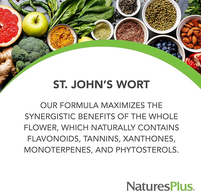 Natures Plus Herbal Actives St John's 450 mg, 60 Vegan 60 Servings