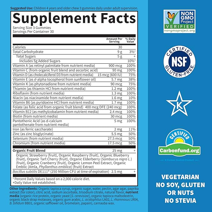 Garden of Life Kids Multivitamin Gummy Orange,30 Day
