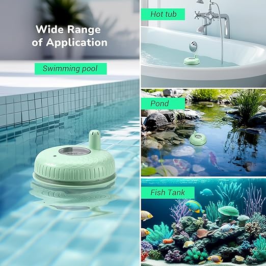 Firelex Wireless Digital Pool Thermometer Floating Easy Read, with Indoor Temperature Humidity Monitor for Swimming Pools Hot Tubs Small Ponds Aquariums