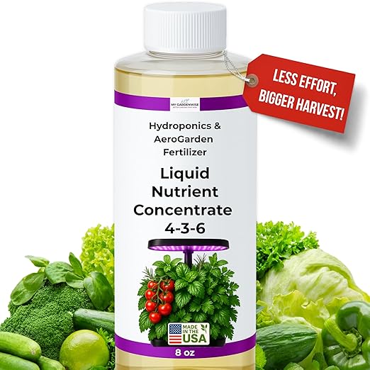 Liquid Plant Food โ Hydroponics Nutrients for Indoor House Plants, Tomato, Strawberry, Lucky Bamboo, Lettuce, Vegetable Garden & Herbs โ Aero Nutrients Liquid Fertilizer for All Growing Systems (8 oz)