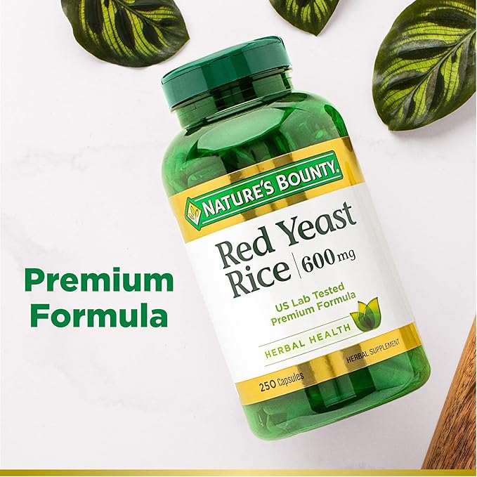 Nature's Bounty Red Yeast Rice, Herbal 600mg, 250 250 Capsules